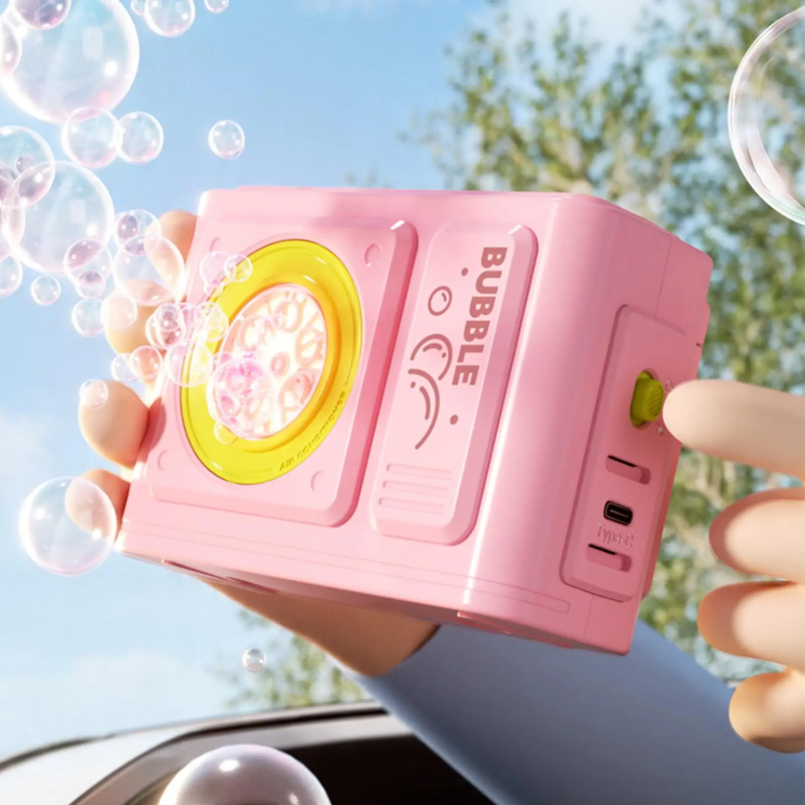 Automatic Bubble Machine USB Rechargeable Car Rear Pendant Remote Control Bubble Machine  for Bike Motorcycle Car