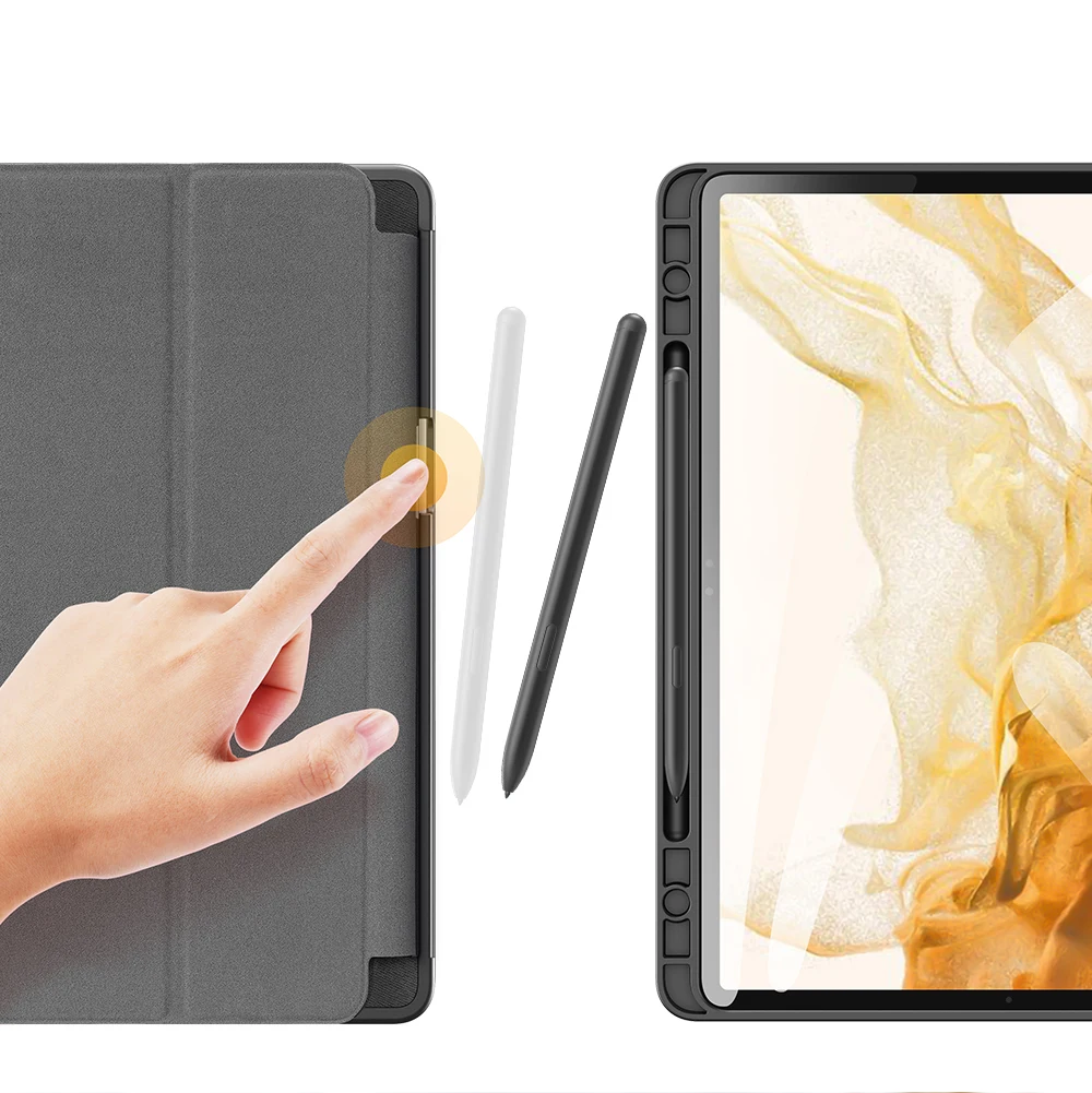 DUX DUCIS woven design tablet protective cover For Samsung Galaxy Tab S7 11 inch Shockproof Pen slot Trifold stand protect cover