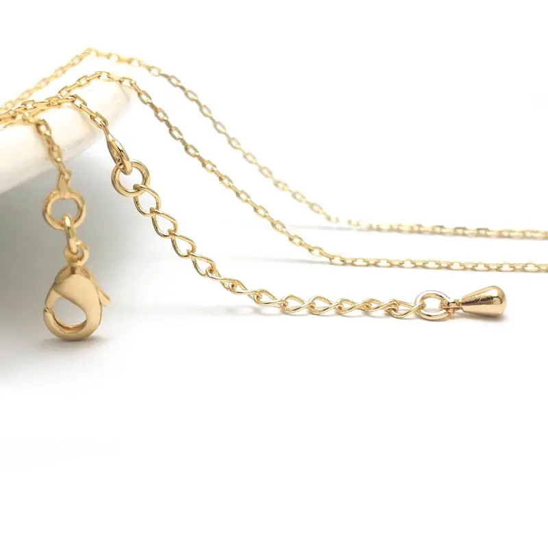 18K Gold Color Copper with Extend Chain Finished Chains High Quality Diy Accessories Jewellery Making Materials Rosediy Official