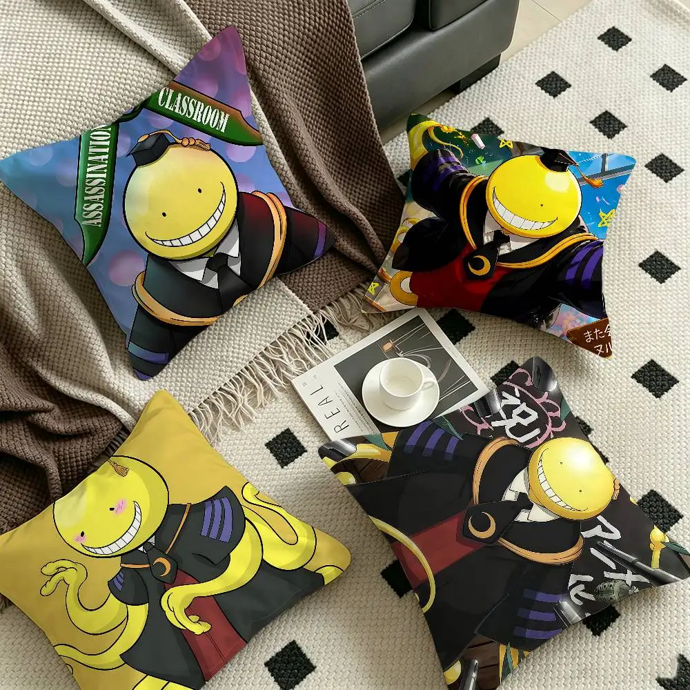 Action Anime Assassination Classroom Cushion Cover Car Throw Pillow Case For Sofa Car Christmas Gift 40x40cm 45x45cm
