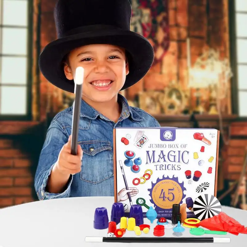 Kids Magic Tricks Kids Magic Kits For Magician Pretend Play Educational & Fun Kids Magic Toys Complete Kit For Stages Engaging