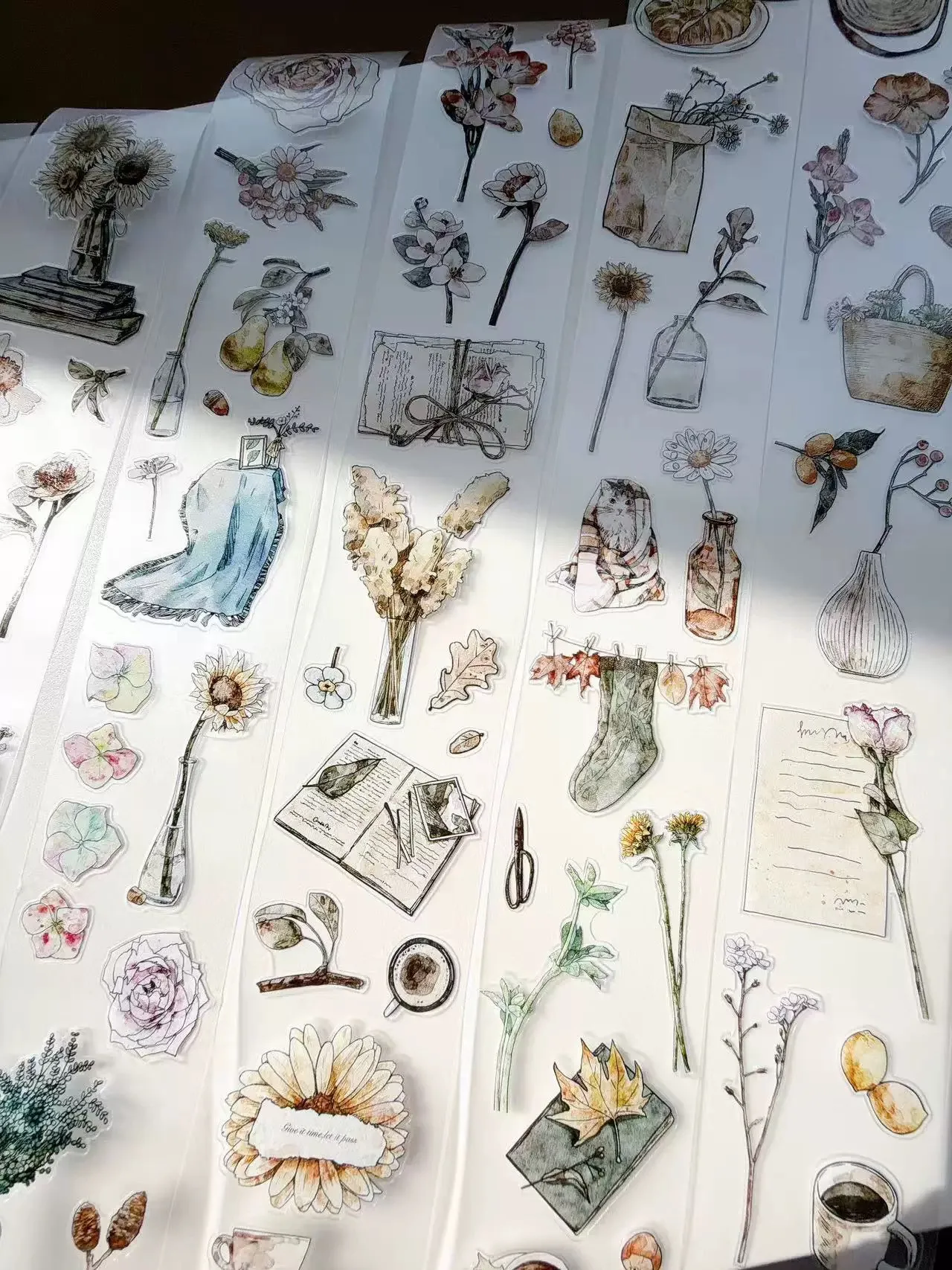 adesivi-decorativi-washi-tape-con-ritagli-a-tema-'piccole-cose-nella-vita'-per-diari-libri-scrapbooking-e-fai-da-te
