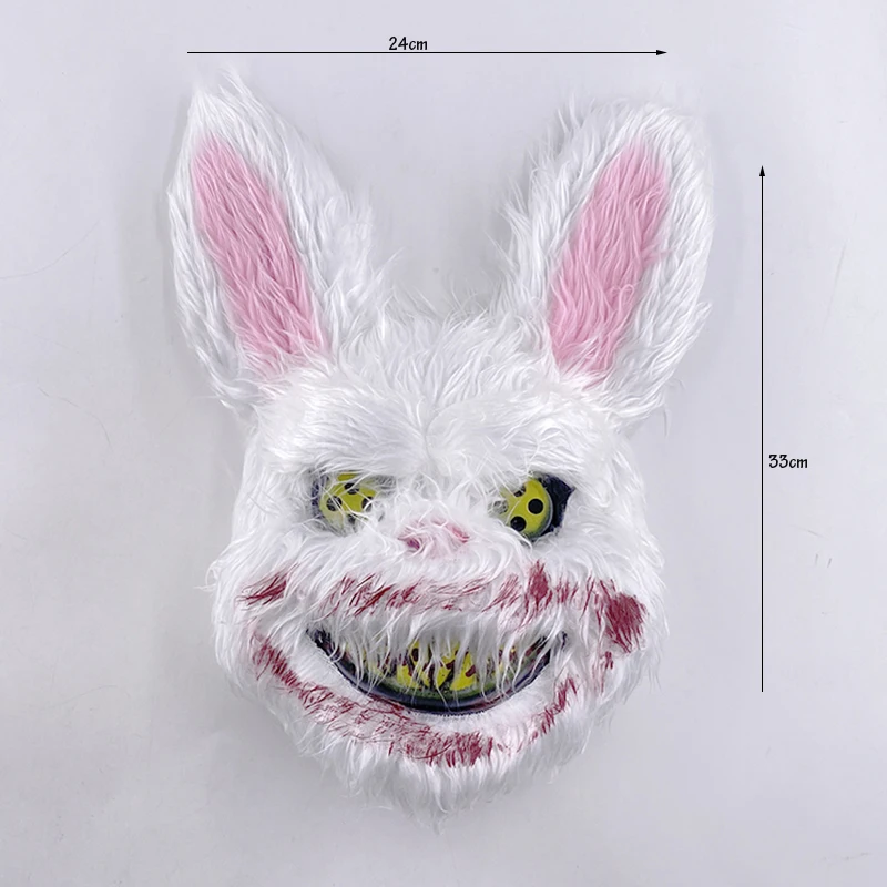 Hot Sales Halloween Scary Long Ears Bloody Rabbit Black Brown  Bear Disguise Mask Cosplay  Bunny Halloween  Party Mask