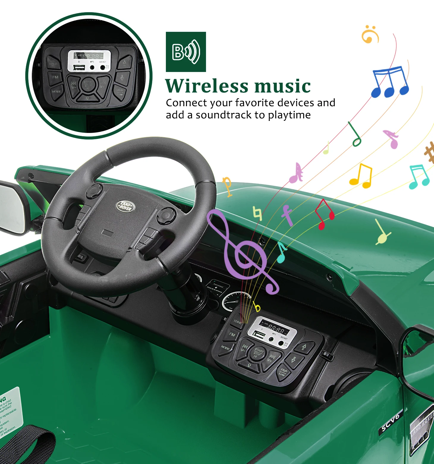 Coche de juguete para niños de doble tracción de 12V con Control remoto para padres/coche eléctrico de almacenamiento con capucha con reproductor de MP3/interfaz auxiliar de luz LED de 3 a 8 años