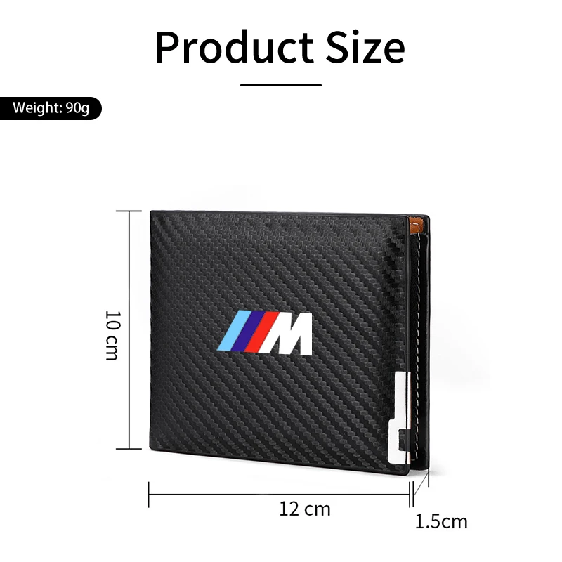 Carbon Fiber Men Wallet ID Credit Card Holder License Bag Gift Accessory For BMW M Performance M2 M3 M4 M5 M6 E46 E90 E60 F10 X3