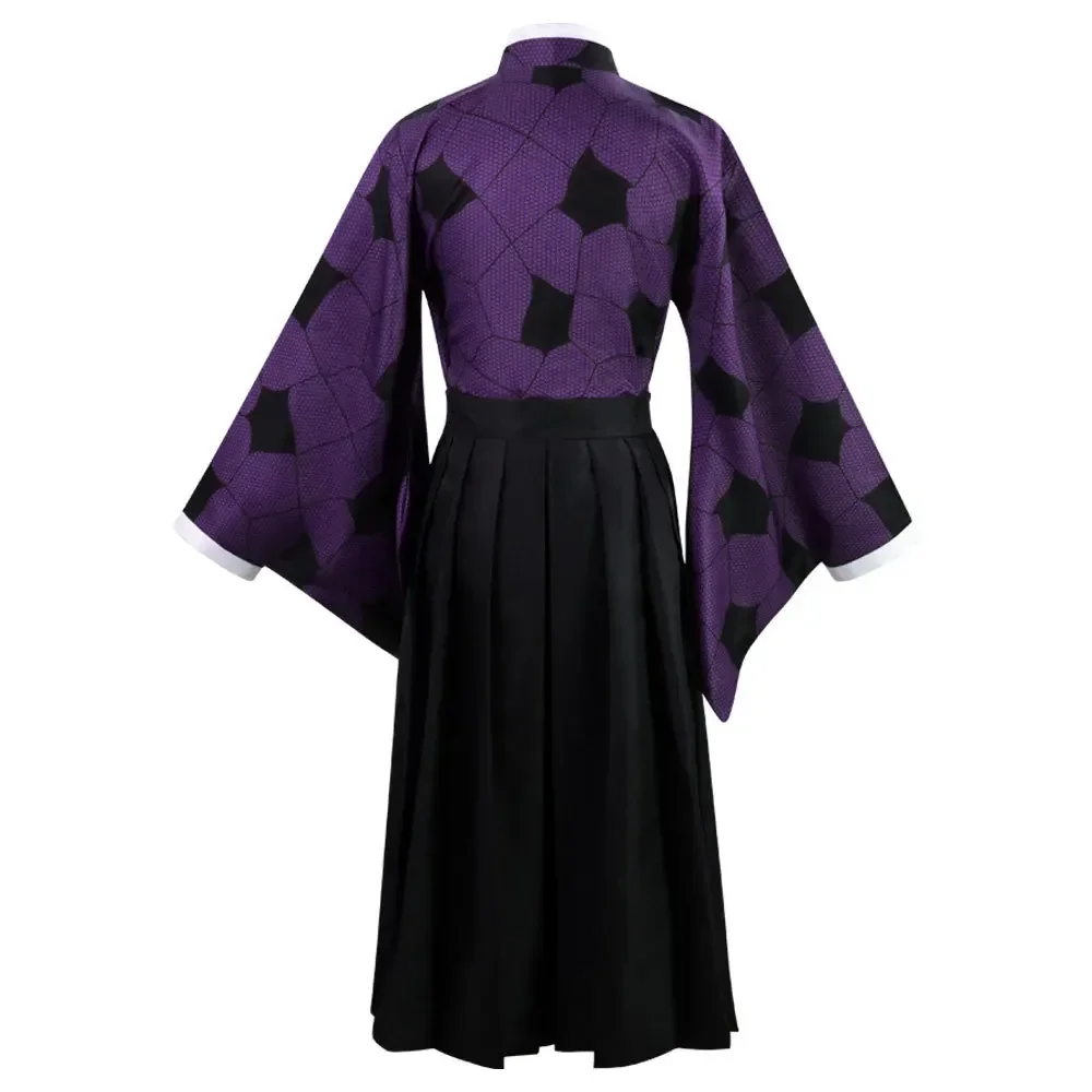 2026 Kokushibo Cosplay Full Set, Japanese Samurai Uniform Purple Haori Kimono, Kokushibo Wigs Props