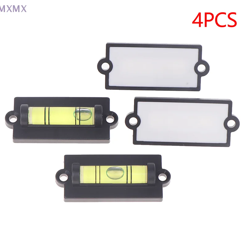 1/4Pcs Magnet Plastic Level Indicator Mini Bubble Leveler For Photo Frame Desk Daily Leveling Analysis Instruments
