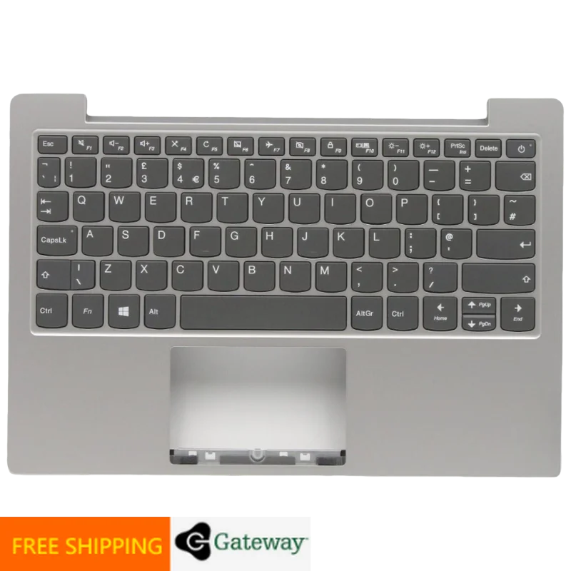 UK English Platinum Grey Keyboard Upper Case Palmrest Shell Cover For Lenovo Ideapad 1 11 11ADA05 5CB0Z53061