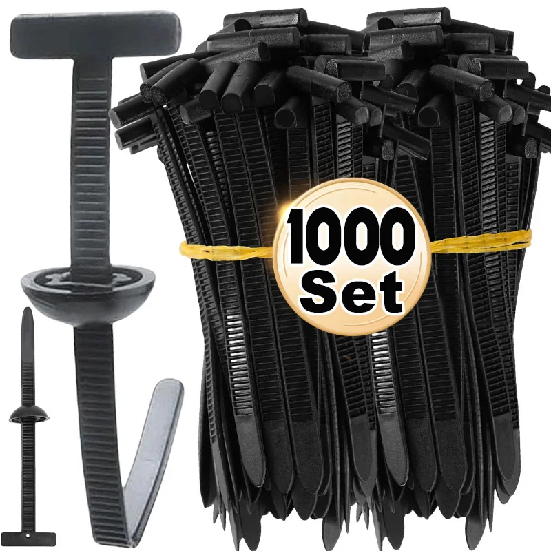 1000/50/20pcs Car Nylon Ties Wrap Cable Fixed Fastener Clips Car Hose Fastening Zip Strap Self-Locking Reusable Nylon Cable Ties