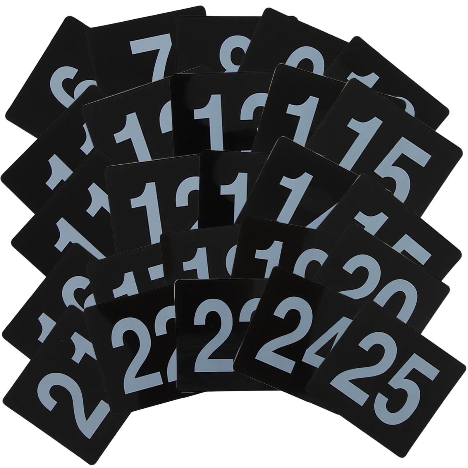 

25pcs Digital Table Number Signs Reusable Plastic Seat Labels Wedding Party Reception Decor Seating Arrangement Supplies