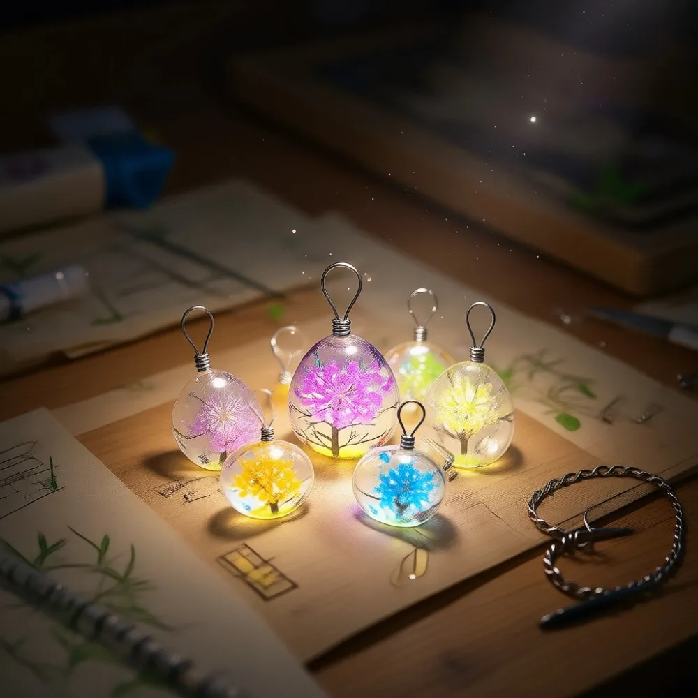 

40 сушеных прессованных цветочных подвесок-шармов из стекла, круглой формы, разных цветов, для изготовления украшений своими руками, 4 стиля