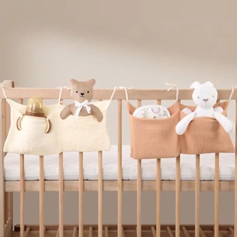 

Small Nursery Bed Organizes Hanging Storage with Pockets Infant Bedside Bag Breathable Storage Bag for Baby Essential