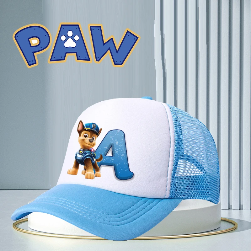 

Cute PAW Patrol Solid Color Mesh Baseball Cap Letter Snapback Caps Casquette Hats Cartoon Fashion Adjustable Trucker Sunbonnet