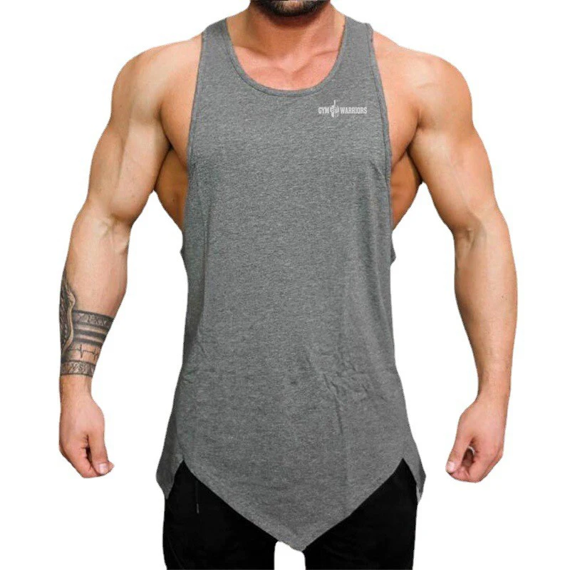 

Men’s Gym Clothes Summer Skin-friendly and Soft Sleeveless tshirts Breathable Loose Fashion Irregular Hem Bodybuilding Tank Tops