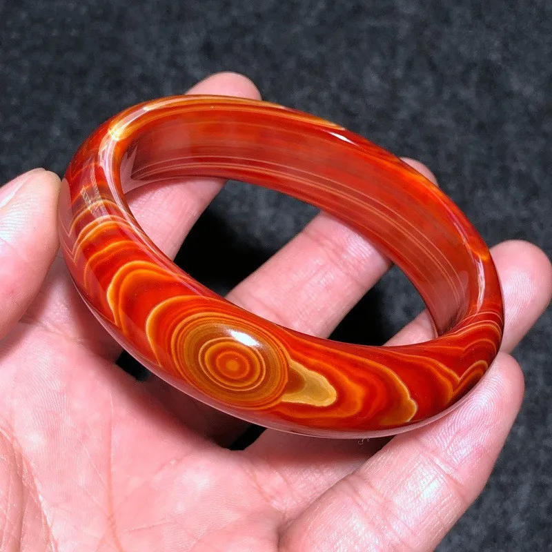 

Natural Agate Bangle Women Healing Gemstone Fine Jewelry Genuine Red Striped Agate Stone Bangles Bracelet Girlfriend Mom Gifts