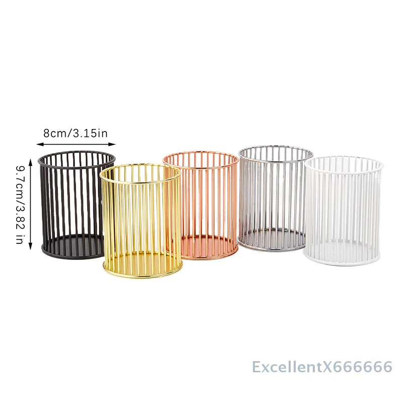 

Nordic Hollow out Cylindrical Makeup Brush Holder Organizer Portable Pen Bucket Cosmetic Practical Storage