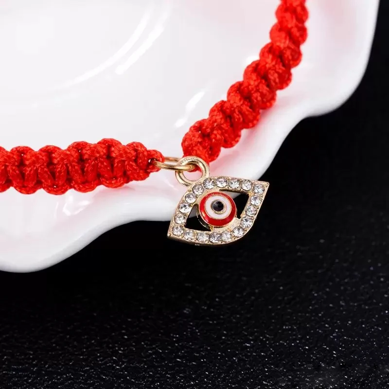 Evil Turkish Eye Bracelets Hand Braided Rope Red Thread String Bracelet Adjustable Charm Lucky Bracelet Friendship Jewelry