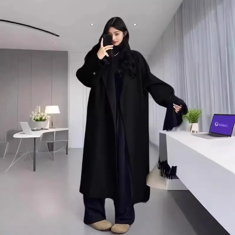 

Hebe Sle Mid-Length Woolen Coat Men's Autumn Winter Cotton Lined Warm Woolen Jaet Loose Fit Faionable Youth Sle