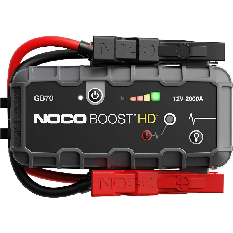 NOCO Boost HD GB70 2000A UltraSafe Car Battery Jump Starter, 12V Battery Booster Pack, Jump Box, Portable Charger and Jumper