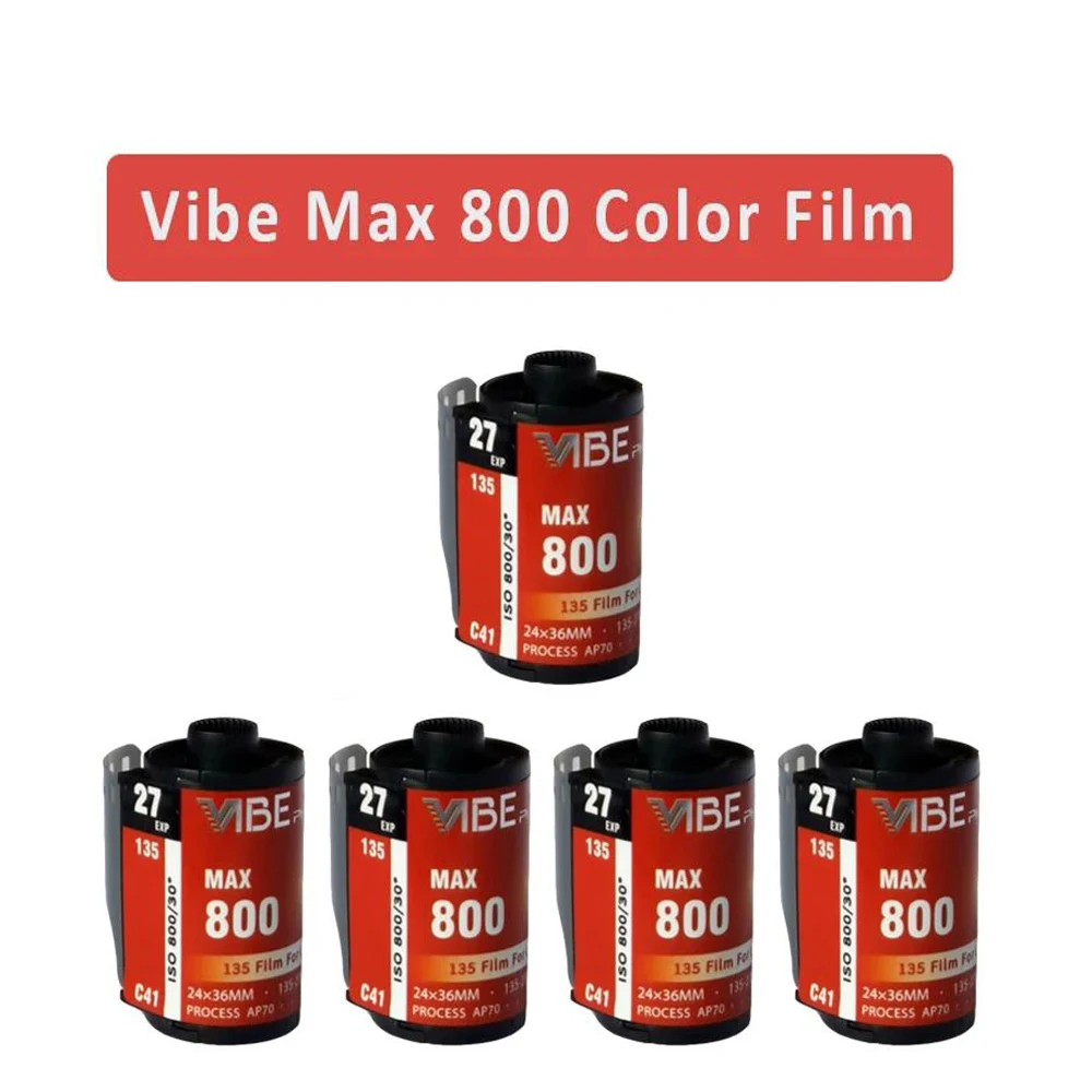 1/5 ROLLS VIBE Max 800/VIBE Max 400 Color Film COLOR FILM 135 Negative film 27EXP/Roll for 501F Camera(Shelf life：2025.06）