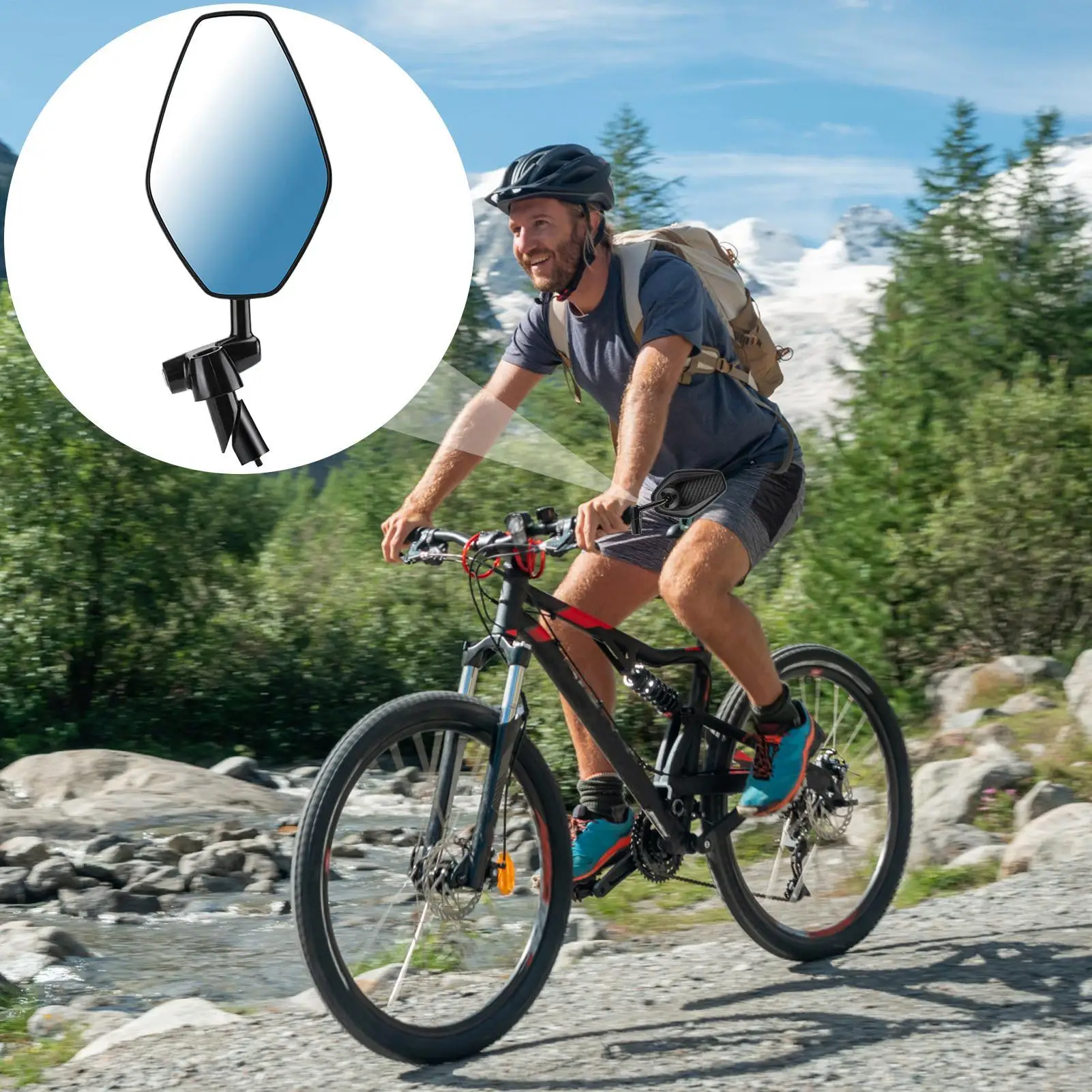 

Bike Mirror Anti-glare High Definition Convex Lens Wide Angle Handlebar Rearview Mirror For Men Women Boys Girls Youth Teens