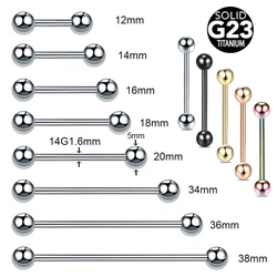 1Pc G23 Titanium Industrial Barbell Ring Tongue Nipple Bar Piercing Ear Tragus Helix Ear Piercing Body Women Jewelry 4-38mm