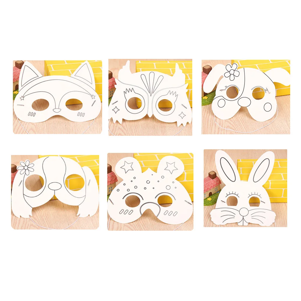 

24pcs Children Animal Mask Craft Masks Cosplay Toy Handmade DIY Art Materials for Kindergarten(Dog + + Owl + Bee + Elephant + Ra