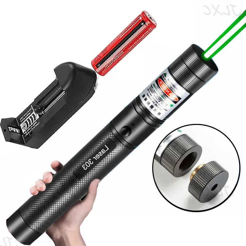 Green light 303 Laser Pointer Transform Pattern Pet LED Laser Cat Toy Bright Animation Has battery  For Outdoor Camping Hiking