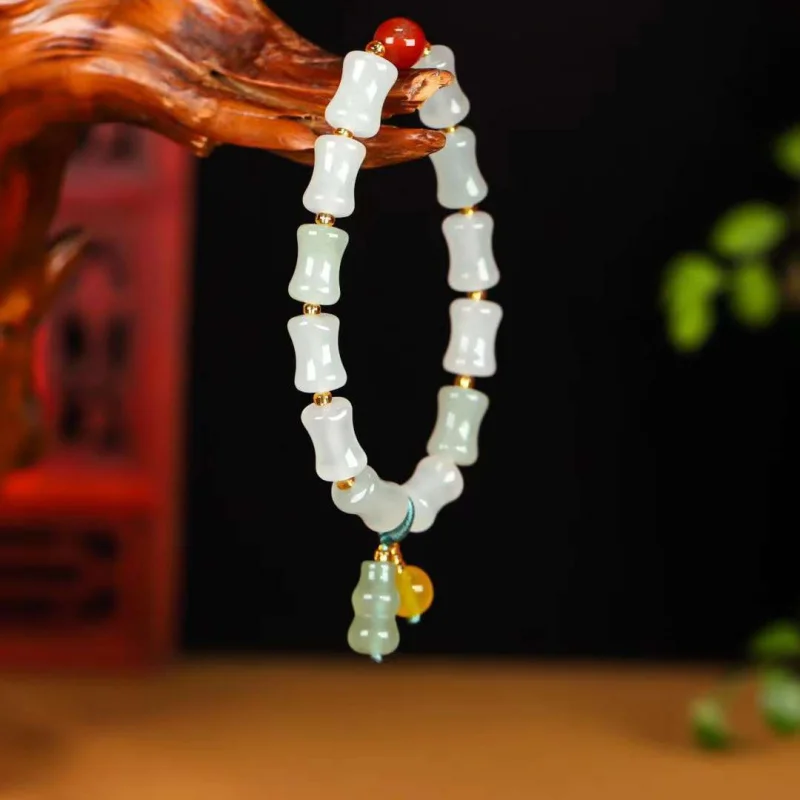 

Jade Bamboo Knot Bracelet New Trendy Wide