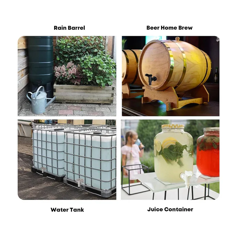 

【Hot-Selling!】2Pcs 3/4In Water Butt Tap Plastic Snap-Fit Hosepipe Rain Barrel Water Butts BSP Thread Water Tap With Brass Nut