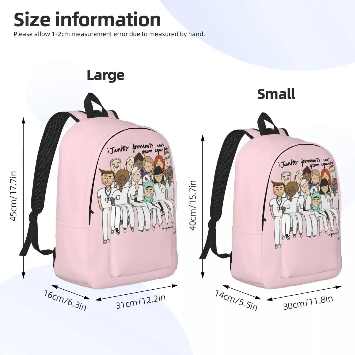 Backpack for Preschool Primary School Student Enfermera En Apuros Doctor Nurse Medical Book Bags Boy Girl Kids Canvas Daypack