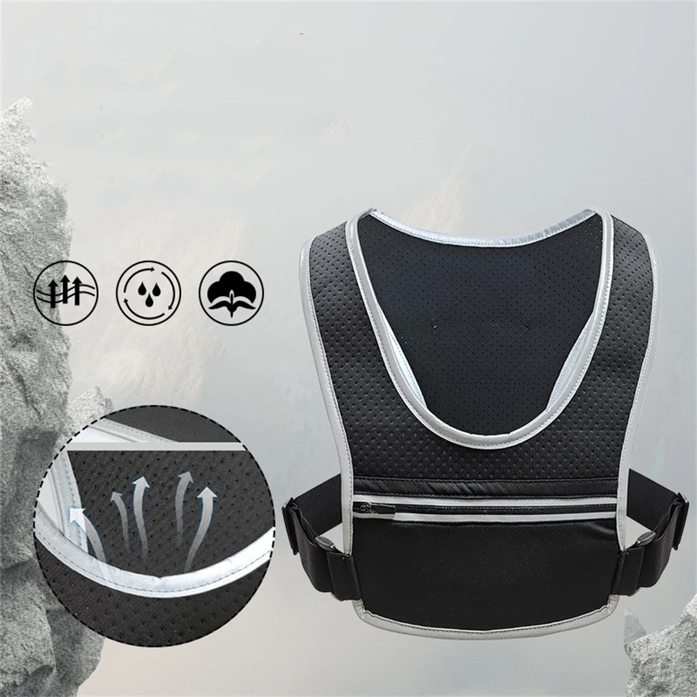 Men Women Running Vest Multiple Pocket Design Running Vest Pack Reflective Chest Bag For Sports Bicycle Riding Motorcycling