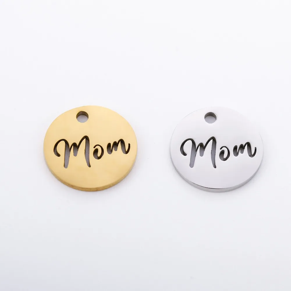 Hollow Mother's Day Gift Necklace Bracelet Accessories Stainless Steel Mom Letter Charms Unique Pendants Mother