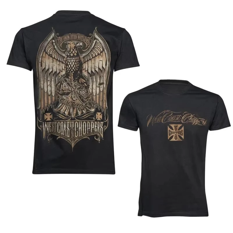 2026 New West Coast Eagle Themed Unisex Graphic Tee, Retro Street Style Crew Neck Short Sleeve  for Summer Daily Street Outfits