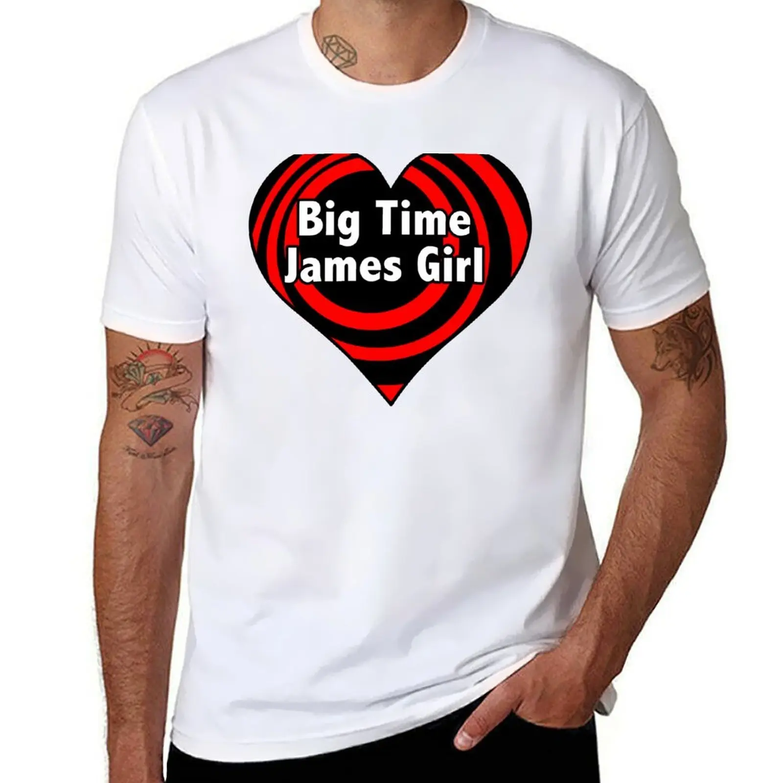 

Big Time James Girl heart T-Shirt man t shirts high quality luxury brand man t shirt heavy cotton T-Shirt