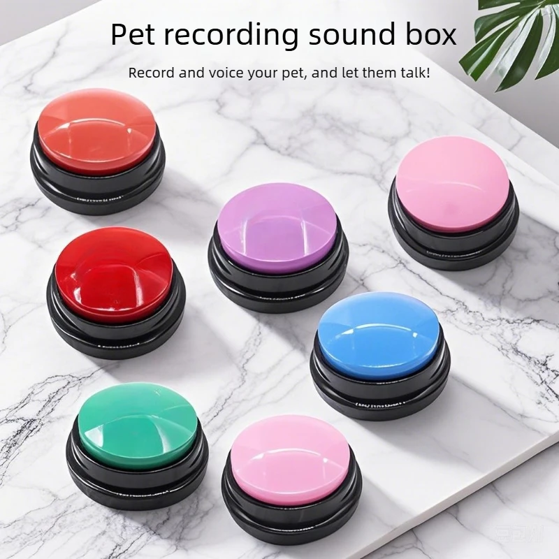 

Recordable Voice Recording Button Interactive Round Dog Training Buttons Paw Pattern Light Dog Intelligence Toy Cat Puppy