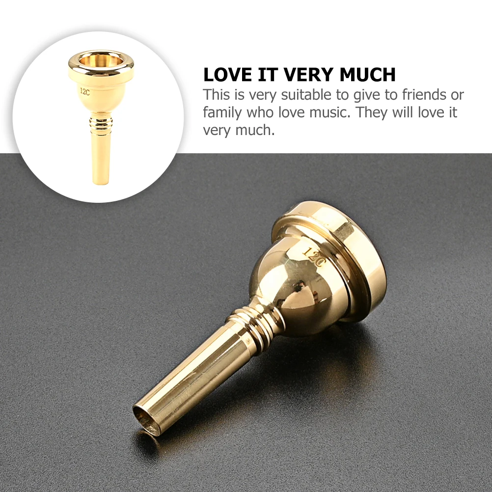 

12C Trumpet Golden Portable Part for Instruments St Size Durable Reliable Trumpet Mouthpiece Musical Accessories Gift