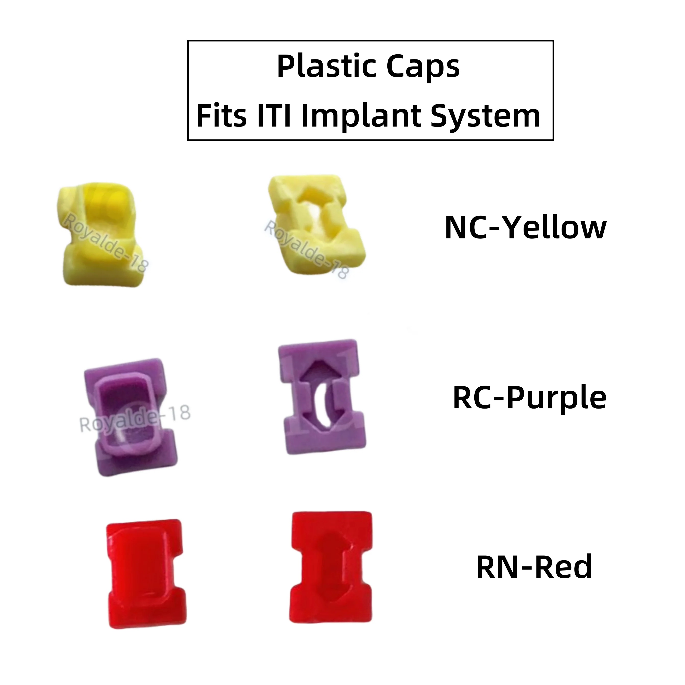 Dental ITI Caps Close Red/Purple/Yellow Plastic Cap Closed Tray Impression Coping RN/RC/NC