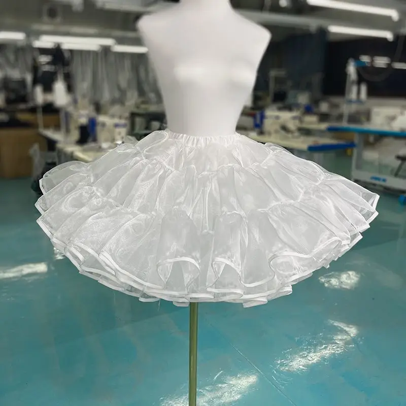 Mehrschichtige Rüschen-Petticoats für Damen, flauschiger Bubble-Rock, Crinoline-Unterrock ohne Bügel, ohne Knochen, Lolita-Puffy-Rock, Minirock