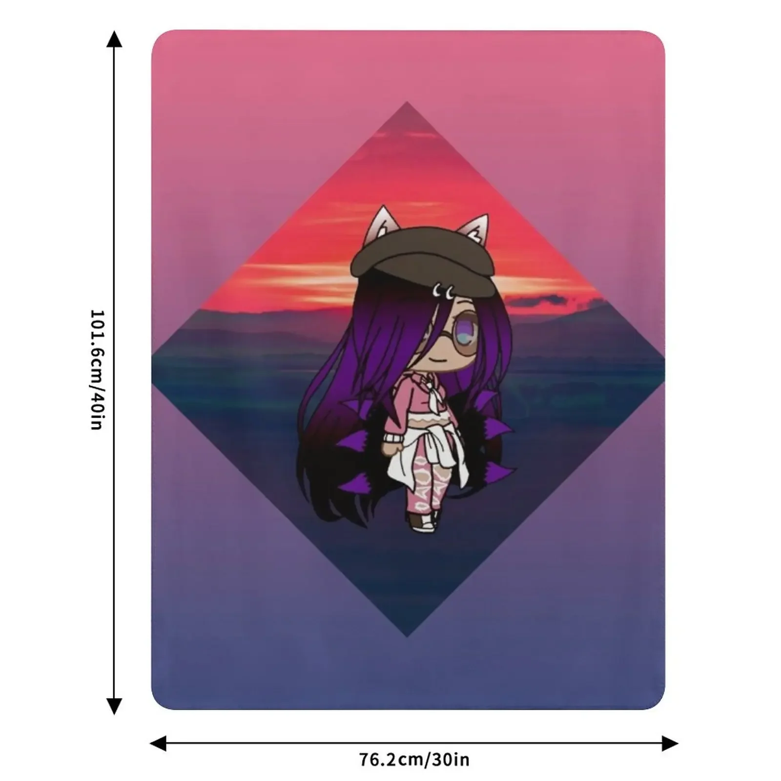 لطيف فتاة سلسلة Gacha - إيما رمي بطانية سرير جميل منقوشة أفكار هدايا عيد الحب بطانية