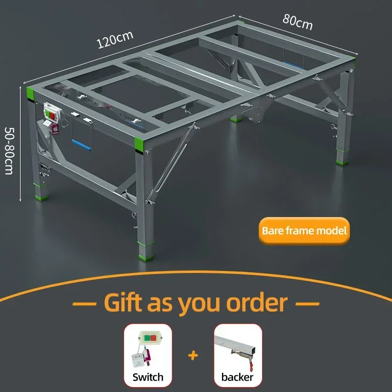 80*120 DIY Electric Folding Lifting Work Saw Multifunctional Woodworking WorkTable Mini Table Saw Electric Woodworking Saw Table