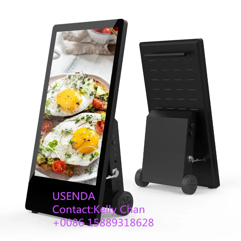 43-дюймовый открытый ЖК-киоск, плакатная панель, портативный дисплей Full HD, цифровая вывеска с питанием от батареи