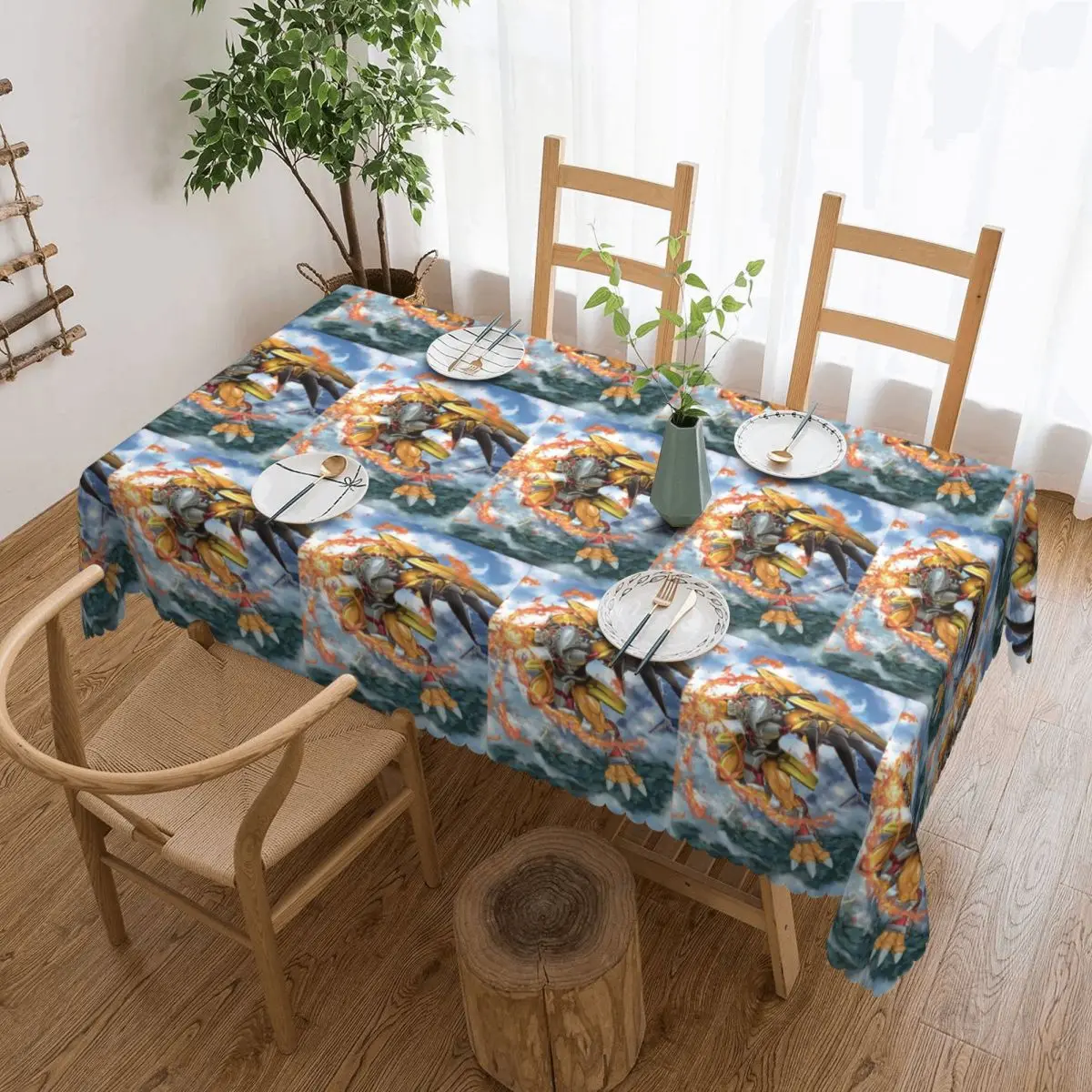 Anime Digimon War Greymon Tablecloth Restaurant Kitchen Rectangular Tablecloth Decorations Tablecloth Outdoor Dining Table Cover