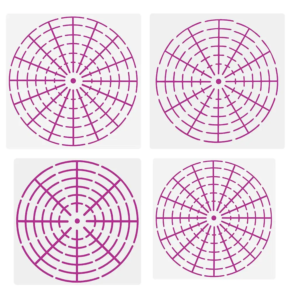 6Pcs Creative White Dot Painting Tool Plastic 8/12/16 Segment Mandala Stencils Art Projects