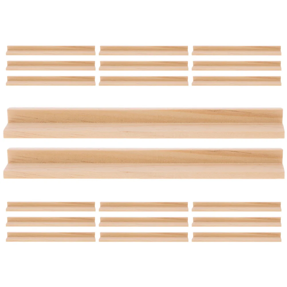

Wooden Domino Trays 20 Pcs Set for Mexican Train Game Holder Stands Card Racks Board Game Accessories Beige