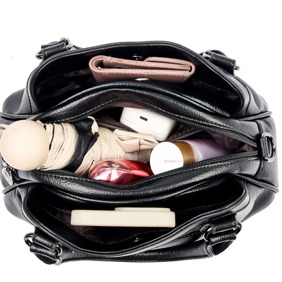 Genuine Brand Top Quality Handbags 3 Layers Luxury Small Casual Tote Bag Designer Crossbody High-capacity Female Shoulder Bag