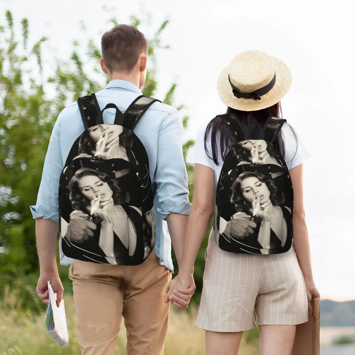 

Lana Del Rey Student Backpack School Bag Hiking Travel Daypack for Men Women Bookbag Shoulder Bags