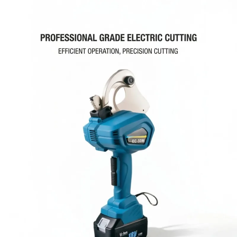 18V Electric Ratchet Cable Cutter EC-50M, 50mm Gear Type Scissors for Fast Precision Cutting of Thick Wires in Construction Work