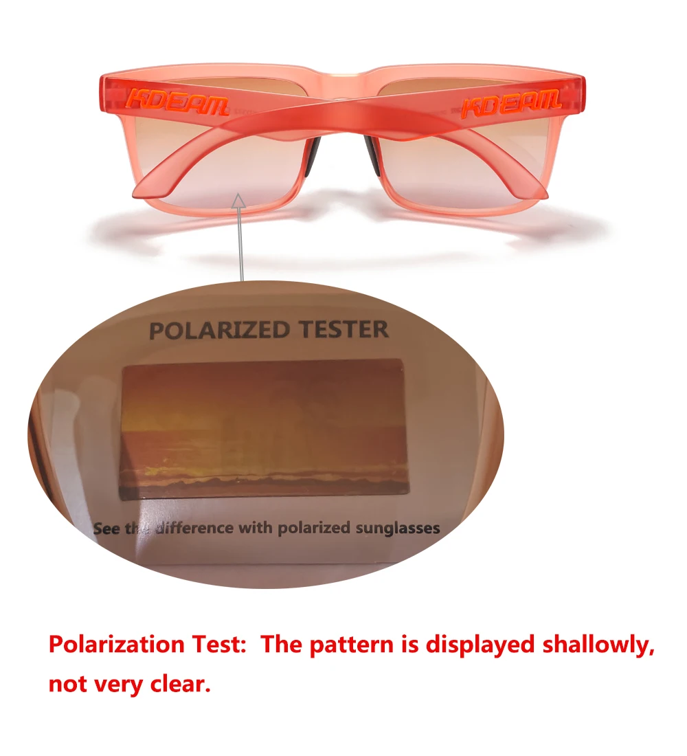 KDEAM Marken-Sonnenbrille: Hochwertige Polarisierte Quadratische Sonnenbrille für Herren und Damen, Modische Bunte Verspiegelte Gläser für den Sommerstrand – Detail 11