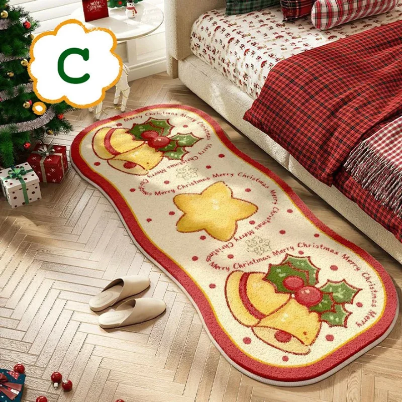 

Ковер для спальни, Рождественская такса, собака, девушка, прикроватный ковер, нескользящий коврик для ног, мягкие пушистые напольные ковры из искусственного кашемира